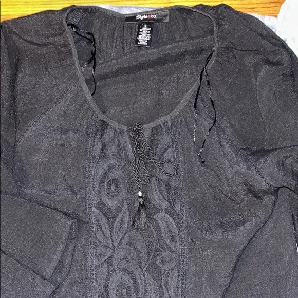 Style & Co. Black Lace Blouse - Picture 2 of 4